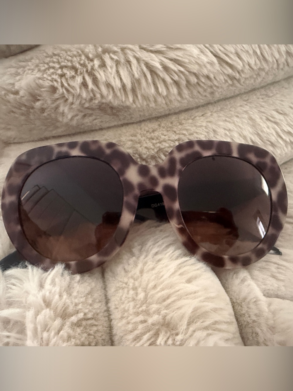 Dolce & Gabbana Leopard-Print Oversized Sunglasses - Brown